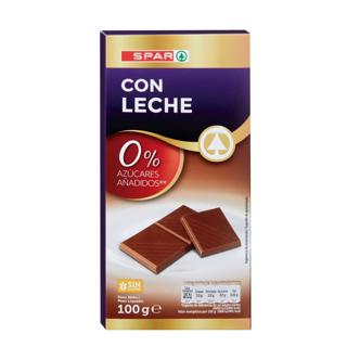 Chocolate Spar con leche sin azúcar tableta 100gr