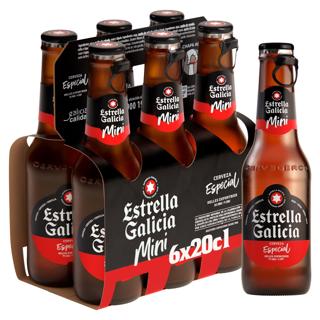 Cerveza Estrella Galicia rubia mini 6x20cl