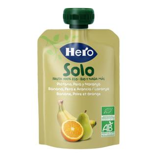 Compota Hero de plátano pera y naranja pouch bio 100gr