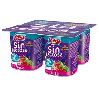 Yogur Kalise fresa sin lactosa 4x125gr
