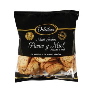 Mini Tostas Deleitum pasas y miel 120gr