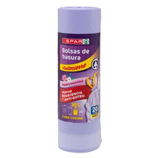 Bolsas Spar de basura morada autocierre 30 litros 55x60 20UD