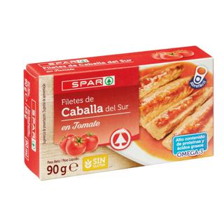 Filetes de Caballa Spar del sur en tomate lata 90gr