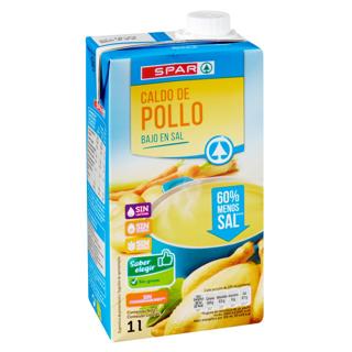 Caldo Spar de pollo bajo en sal 1L