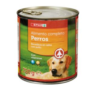Comida Húmeda para perros Spar bocaditos con pollo lata 720gr
