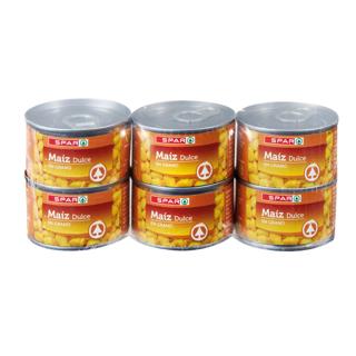 Maíz Spar dulce en grano lata 6x70gr