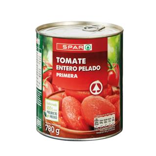 Tomate Spar entero pelado lata 1kg