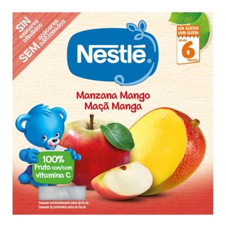 Compota Nestle de manzana y mango 4 tarrinas 100gr
