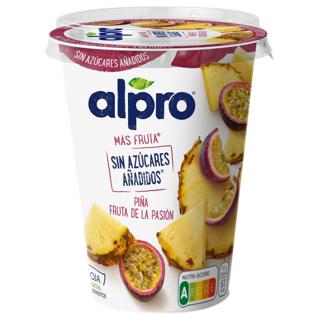 Yogur Alpro piña y fruta de la pasión big pot 400gr