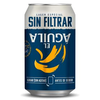 Cerveza El Aguila sin filtrar lata 33cl