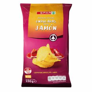 Papas Spar onduladas con sabor a jamón 150gr