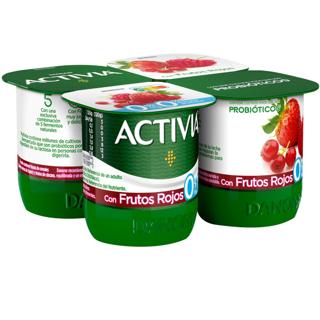 Activia con frutos rojos 0% 4x120gr