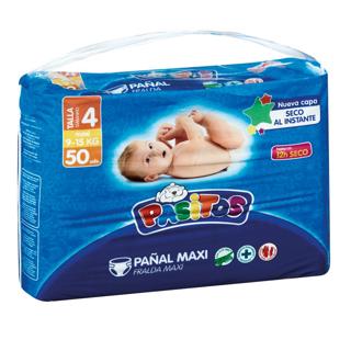 Pañales Pasitos talla 4 de 9 a 15 kk 50UD