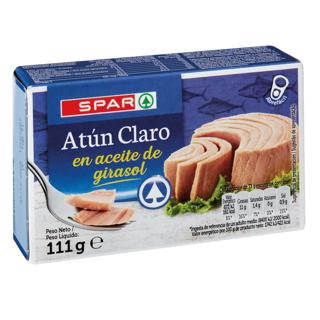 Atún Spar claro en aceite de girasol lata 111gr