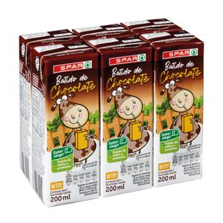 Batido Spar de chocolate brik 6x200ml