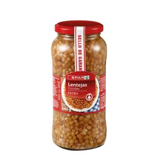 Lentejas Spar cocidas tarro 580gr