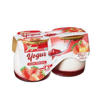 Yogur Yuguispar natural con fresa cristal 2x135gr