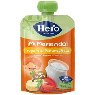 Pouch Hero yogur con plátano fresa 100gr