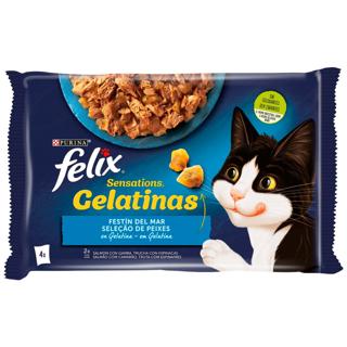 Comida Húmeda para gatos Purina Felix fantastic selección pescados en gelatina 4x85gr
