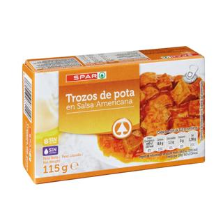 Trozos de Pota Spar en salsa americana lata 115gr