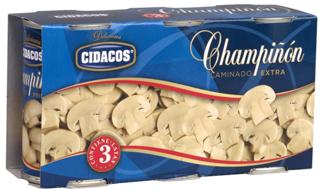 Champiñón Cidacos laminado pack-3 lata 450gr