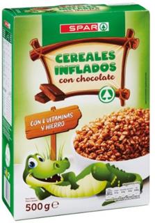 Cereales Spar inflados con chocolate 500gr