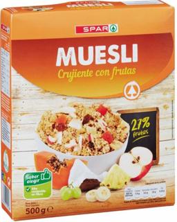 Muesli Spar crujiente con frutas 500gr