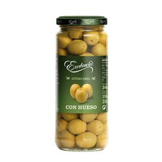 Aceitunas Excelencia verdes manzanilla con hueso tarro 198gr