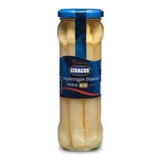 Espárragos Cidacos blancos extra gruesos 6/12 tarro 345gr