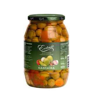 Aceitunas Excelencia verdes aliñadas gazpacha tarro 730gr