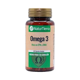 Cápsulas Naturtierra de omega 3 rico en epa y dha bueno para el corazón 80UD