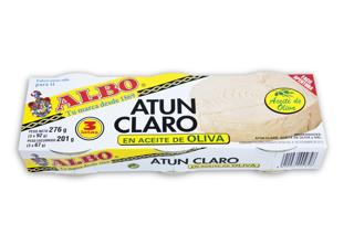 Atún Albo claro en aceite de oliva lata 3x65gr