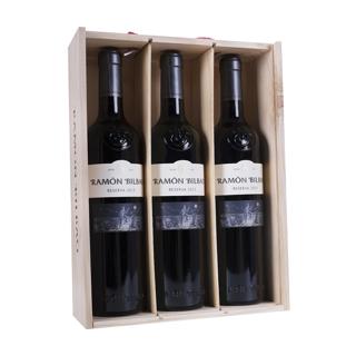 Estuche Vino Ramón Bilbao tinto reserva lujo D.O Rioja 3 botellas x 0,75cl