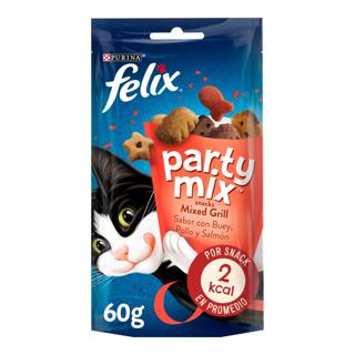 Snack para gatos Purina Felix party mix grill buey, pollo, salmón 60gr