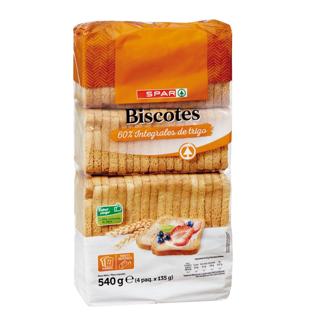 Biscotes Spar 60% integrales de trigo 540gr