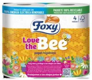 PAPEL HIGIENICO FOXY LOVE THE BEE 4ROLL.