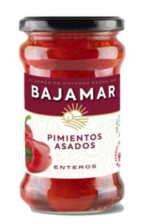 Pimientos asados Bajamar enteros en aceite de oliva virgen extra frasco 285gr