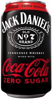 Whiskey Jack daniel´s combinado con coca-cola zero lata 33cl