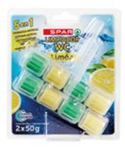 Limpiador Spar WC limón 5 en 1 2x50gr