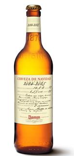 Cerveza Damm de navidad reserva rubia de malta, arroz y lúpulo botella 66cl