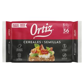 Pan tostado Ortiz de cereales y semillas 36ud 320gr