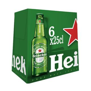 Cerveza Heineken botella pack 6x25cl