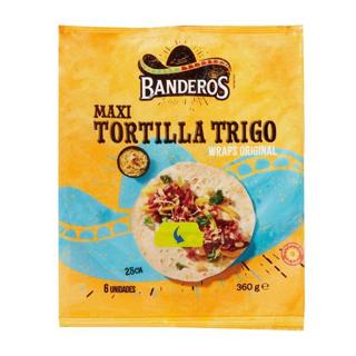 TORTILLAS BANDEROS TRIGO WRAP 6UD 360GR