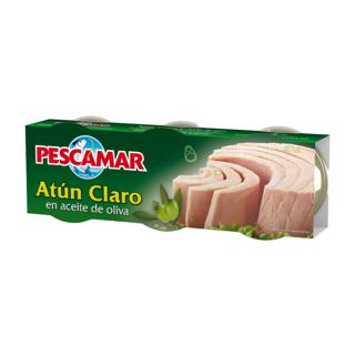 Atún Pescamar claro en aceite de oliva lata 3x85gr