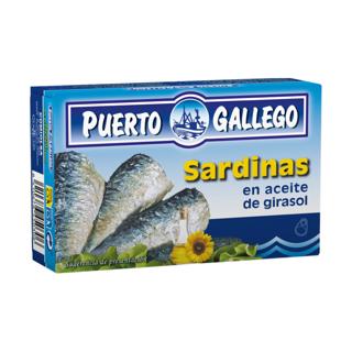 Sardinas Puerto Gallego en aceite de girasol lata 90gr