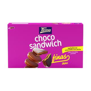 Galleta Tirma chocosandwich finas bañadas en chocolate con leche 218gr