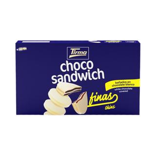 Galleta Tirma chocosandwich finas bañadas en chocolate blanco 218gr