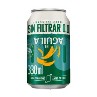 Cerveza El Aguila 0,0 sin filtrar lata 33cl