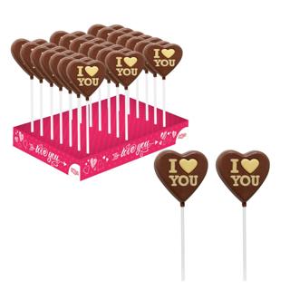 Piruleta Dekora de chocolate corazón i love you 25gr