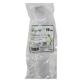 Cucharas Greentek reutilizables transparentes 10ud